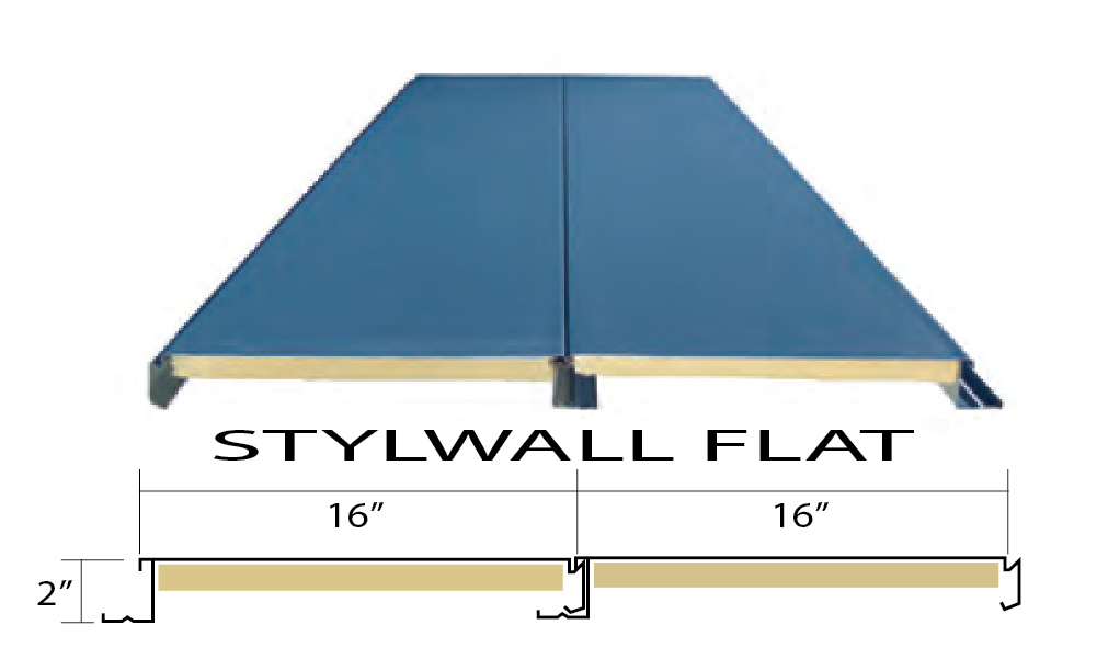 Butler Stylwall Flat metal wall panel providing a smooth architectural profile with concealed fasteners for a clean modern appearance