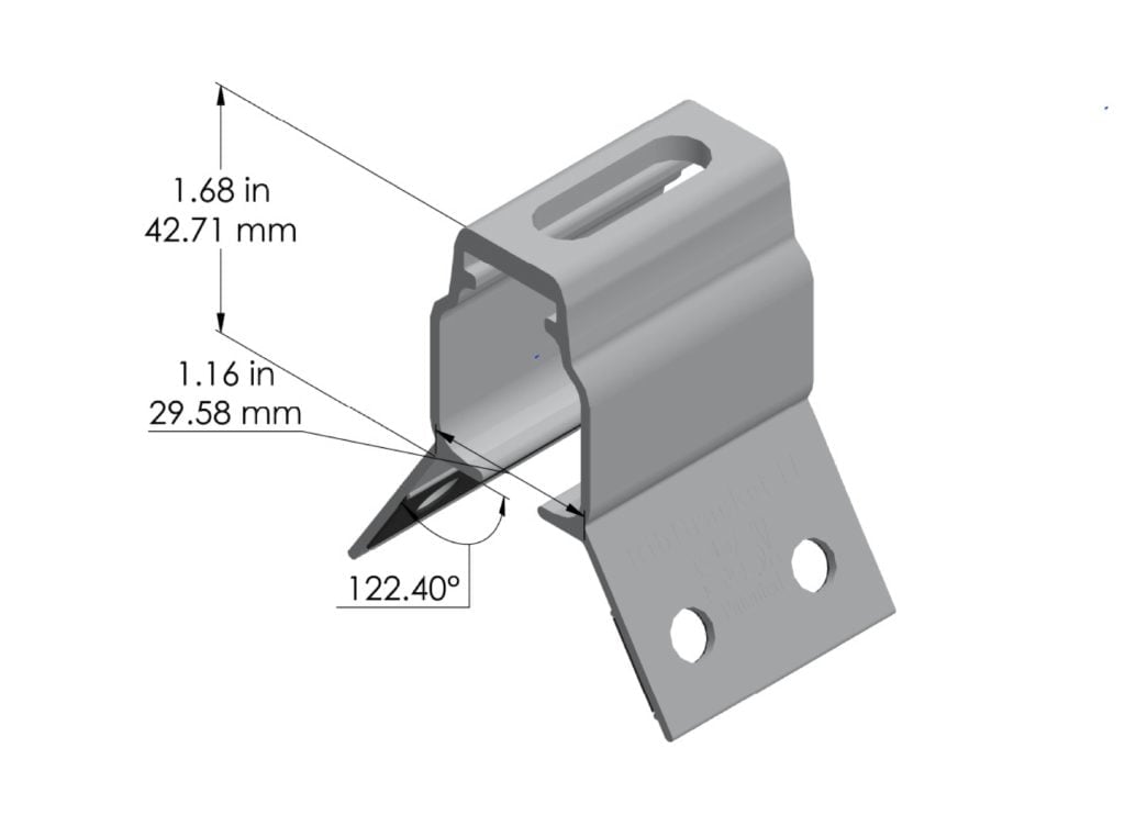 S-5 RibBracket II solar panel clip installed on medium rib metal roof for rail-free non-penetrating solar panel attachment on commercial buildings