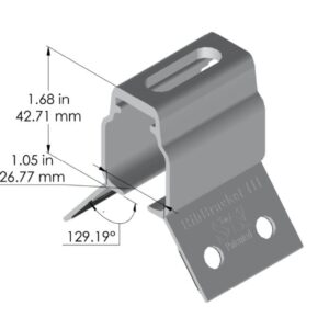 S-5 RibBracket III bracket product detail showing factory-applied EPDM rubber gasket slotted top hole stainless-capped self-piercing screws and 4-inch air space design for Butler Butlerib II and trapezoidal rib metal roof solar mounting