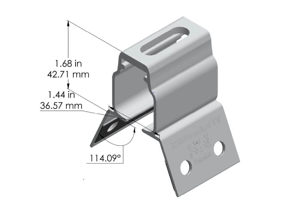 S-5 RibBracket IV solar panel clip installed on wide rib metal roof for non-penetrating rail-free solar panel attachment on North American and African commercial buildings