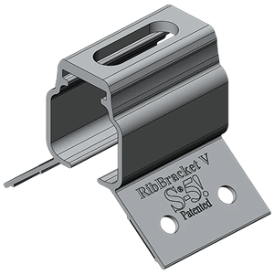 S-5 RibBracket V solar panel clip product card for medium narrow metal roof ribs 19mm to 25mm compatible with Ternium TR roof profiles