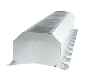 Butler Building continuous ridge vent installed along metal building roofline providing gravity ventilation and airflow for commercial and industrial facilities