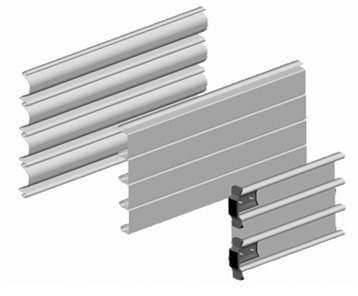 Butler Tereza Series 300 Commercial Slat Door detail — curved and flat slat configuration comparison for Butler building rollup doors