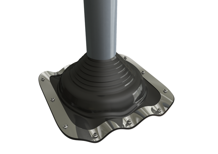 Dektite Premium heavy duty EPDM pipe flashing for Butler metal roofs providing superior long-term weathertight sealing at high-load and high-exposure roof penetration points