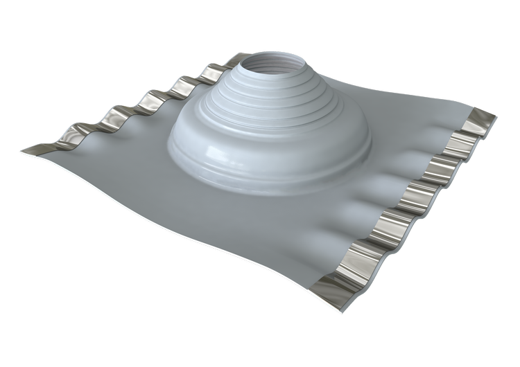 Dektite Soaker Diverter pipe flashing for Butler metal roofs designed to direct water flow away from pipe penetrations and prevent ponding around roof penetration points