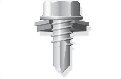 1/4 x 7/8" Self Drilling Screw with Mini-point and Metal-backed rubber washer