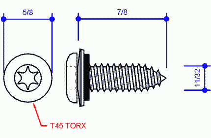 (T-45) 11/32" x ⅞" Fastener
