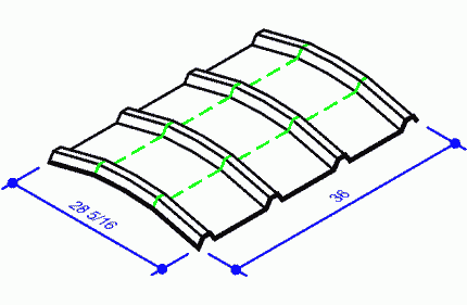 Butlerib Ridge Panel, 1:12 Slope