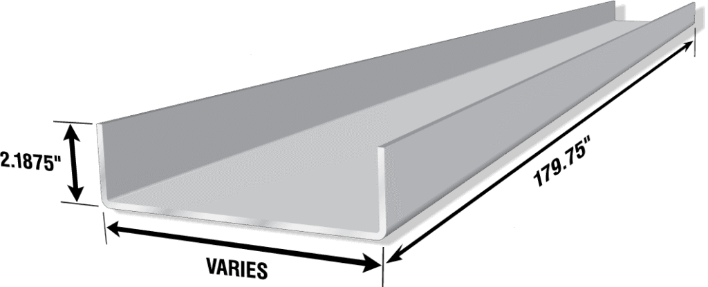 Unpunched, 17GA (0.060") Thickness, Galvanized finish, Selectable Depths, 179 ¾" Length only