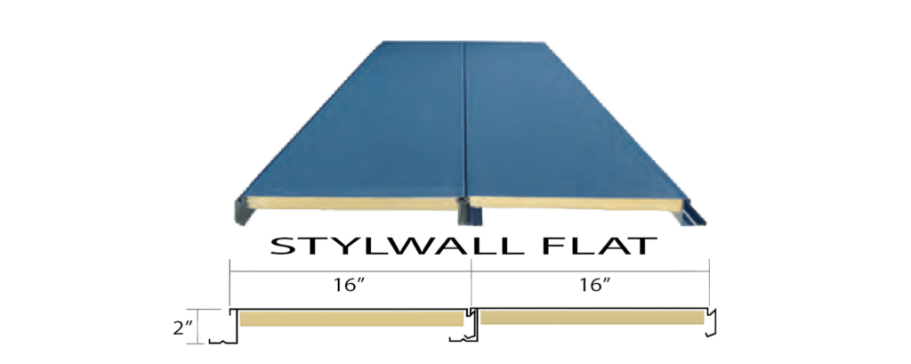 Butler Stylwall Flat metal wall panel providing a smooth architectural profile with concealed fasteners for a clean modern appearance