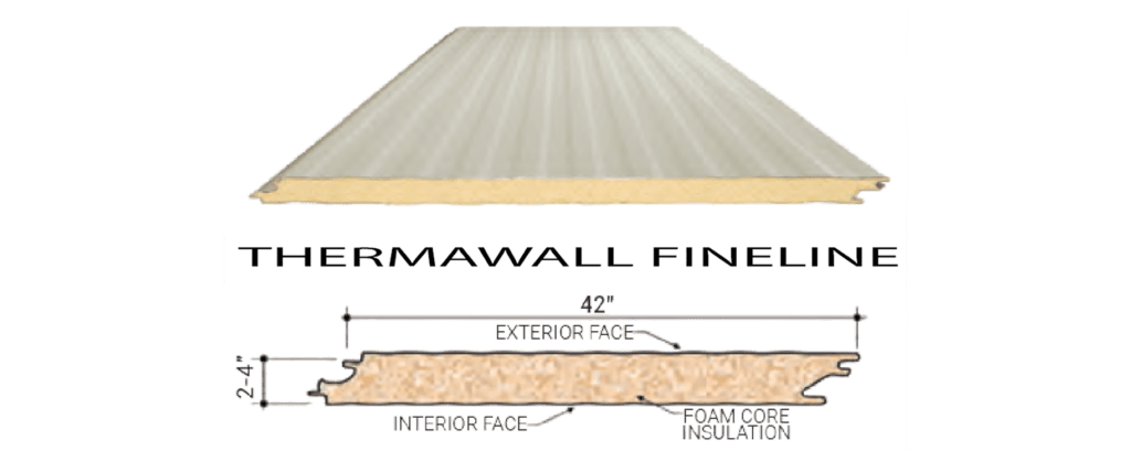 Butler Thermawall Fineline IMP insulated wall panel providing high thermal performance with a refined architectural fineline profile
