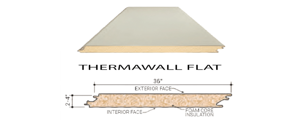 Butler Thermawall Flat IMP insulated wall panel providing high thermal performance with a smooth flat architectural profile